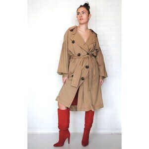 FREE PEOPLE Tan Trench Coat Jacket Size XS